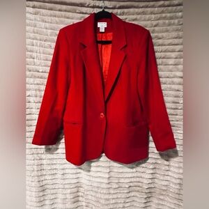 100% merino wool red blazer